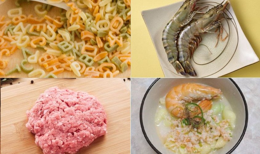 Nui tôm thịt băm cho bé ăn dặm 7 tháng