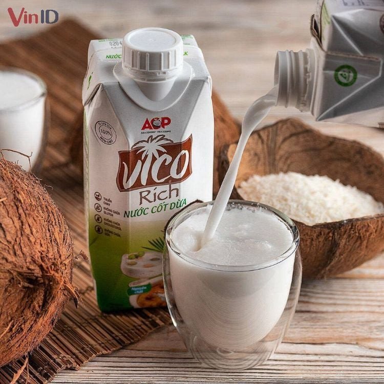Nước cốt dừa ngon từ lon đóng hộp