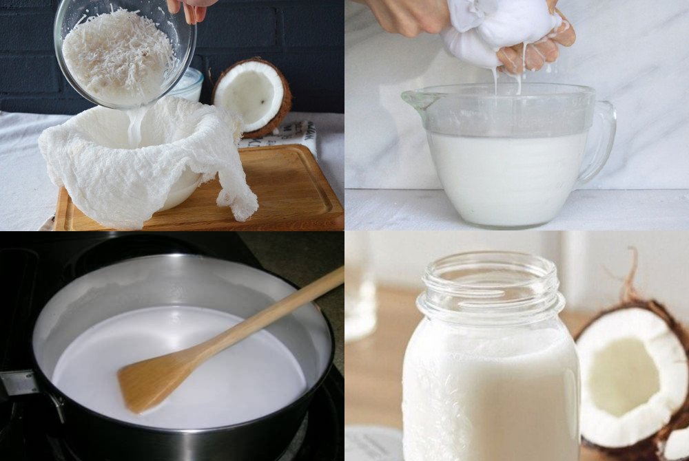 Nước cốt dừa sánh mịn tự làm tại nhà, tăng hương vị cho xôi đậu đen