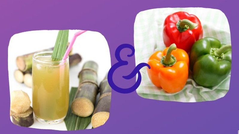 Nước ép ớt socola và mía tươi mát