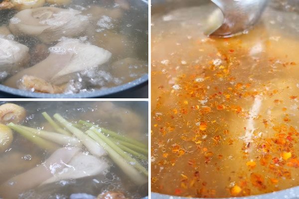 Nước lèo bún chân giò thơm ngon