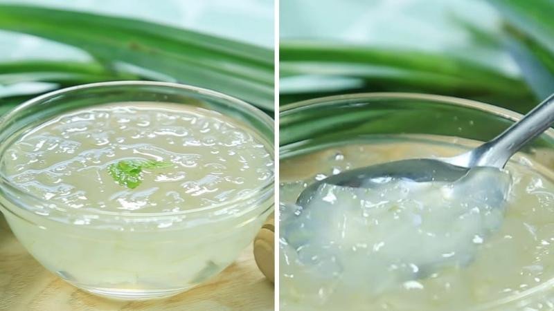 Nước nha đam đường phèn lá dứa thành phẩm sẵn sàng thưởng thức