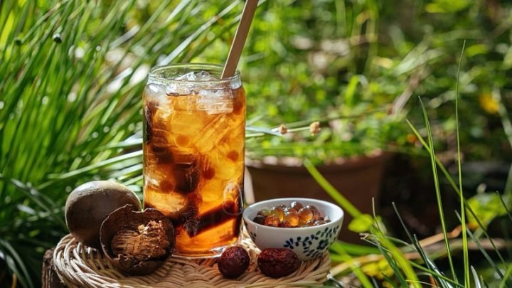 Nước sâm truyền thống với các thành phần thảo mộc, thể hiện lượng calo trong nước sâm giải nhiệt