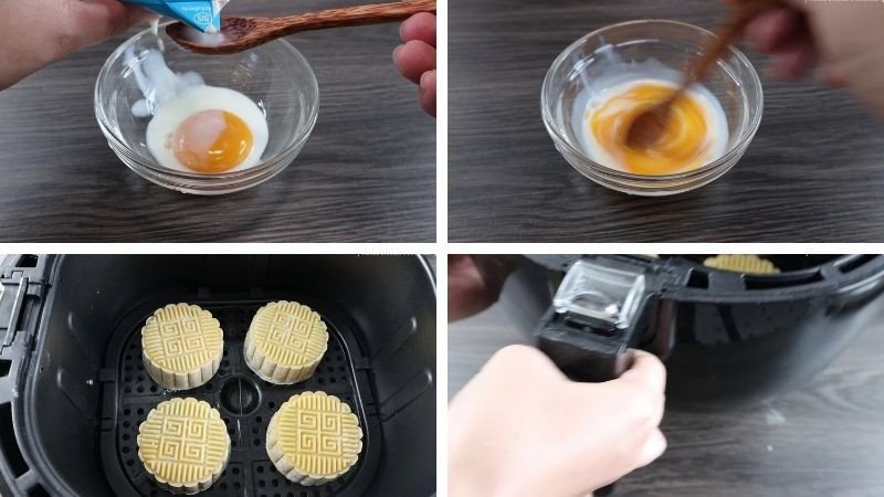 Nướng bánh lần 1 trong nồi chiên không dầu