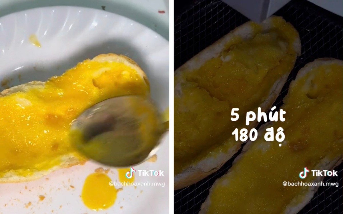 Nướng bánh mì bơ sữa trên chảo cho đến khi vàng giòn