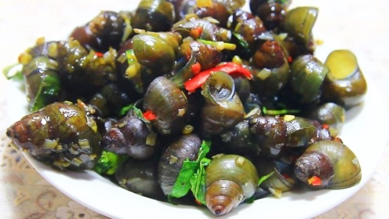 Ốc gạo xào sả ớt cay nồng
