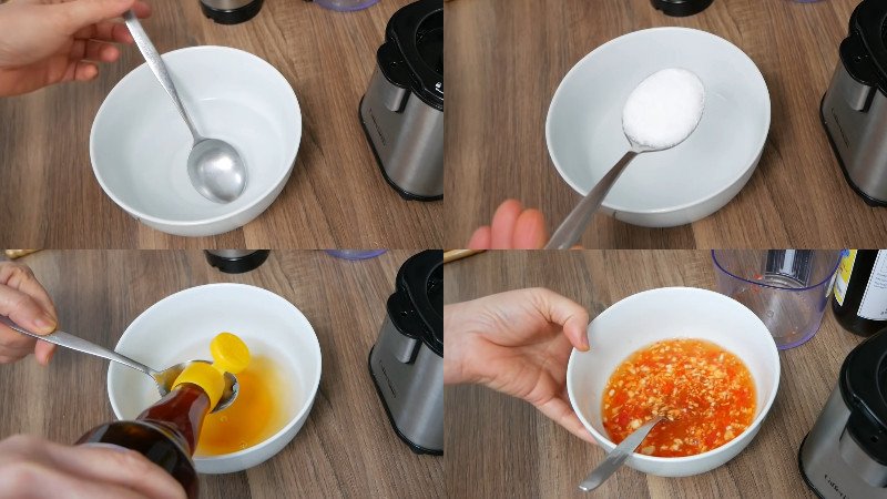 Pha chế nước mắm chua ngọt ăn kèm bún trộn thịt nướng