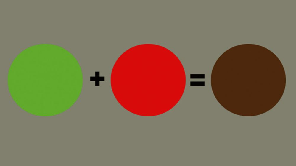 Pha trộn màu xanh lá và đỏ để có màu nâu cánh gián đẹp mắt