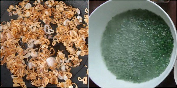 Phi hành tím vàng giòn để làm hành phi cho bánh tráng trộn