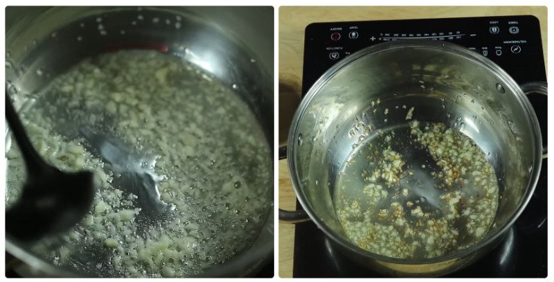 Phi tỏi và sả thơm lừng trong nồi