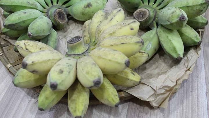 Quả chuối sáp tươi ngon sắp được luộc