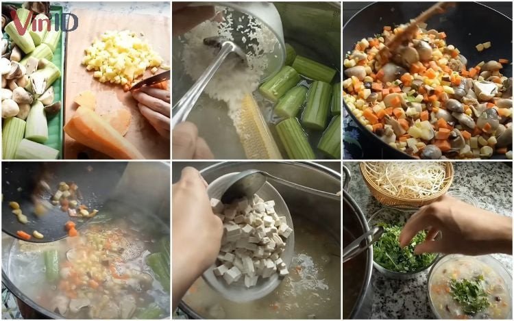 Quy trình nấu cháo chay thập cẩm đơn giản tại nhà
