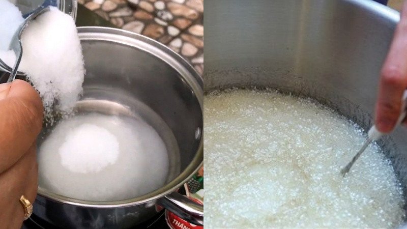 Quy trình nấu nước đường và mạch nha làm kẹo dồi