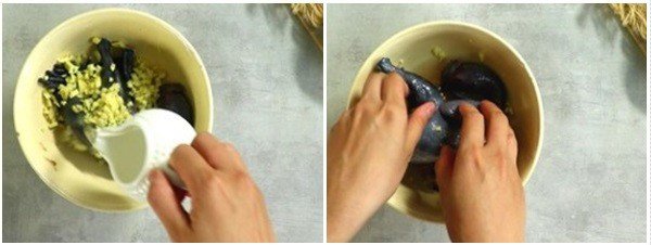 Rửa gà ác với rượu và gừng để khử mùi tanh trước khi tiềm