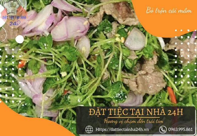 Salad bò rau mầm tươi ngon cho thực đơn đám giỗ