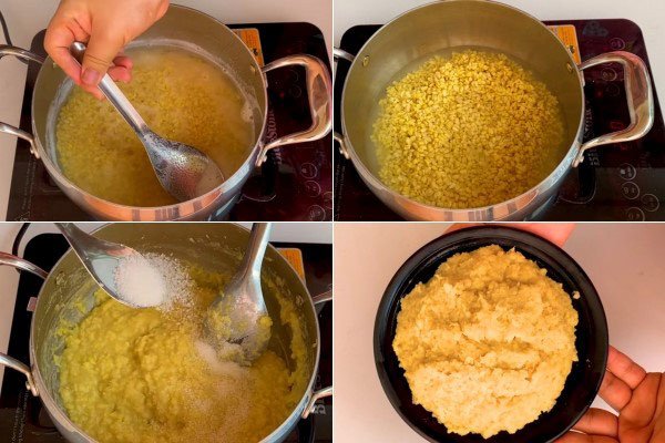 Sên đậu xanh mịn màng để ăn kèm xôi lá cẩm nước cốt dừa