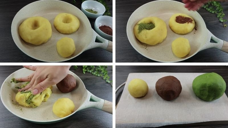 Sên nhân đậu xanh thành 3 màu khác biệt