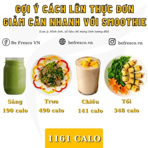 Smoothie xanh giàu dinh dưỡng và lượng calo hợp lý