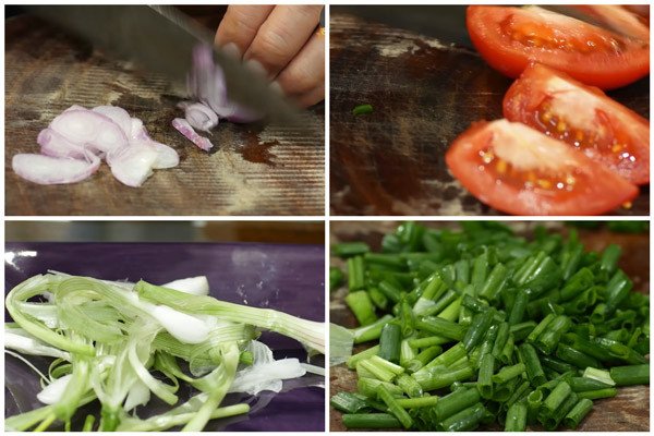 Sơ chế cá chép và các nguyên liệu cho món cá om dưa