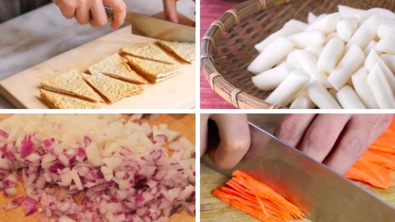Sơ chế các loại nguyên liệu nấu Tokbokki chả cá