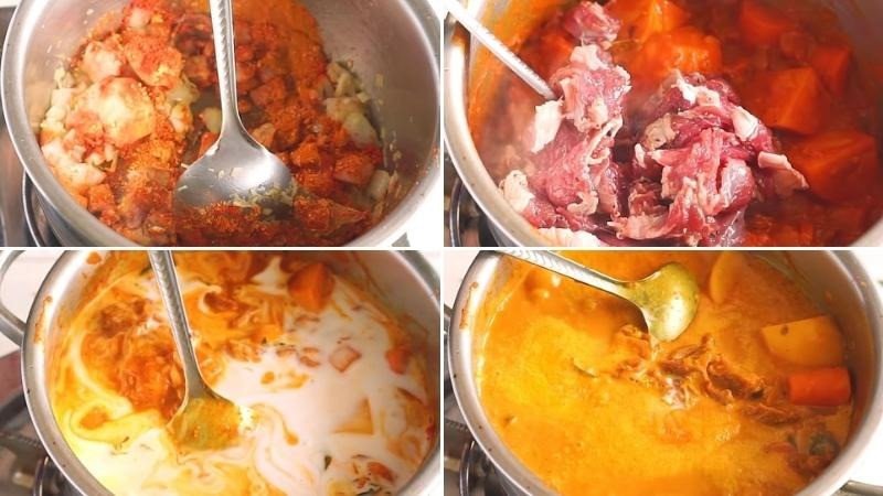 Sơ chế các nguyên liệu chuẩn bị nấu cà ri bò