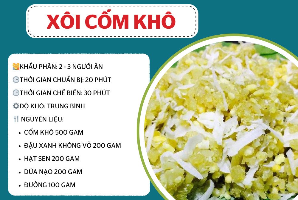 Sơ chế cốm khô đúng cách trước khi nấu xôi