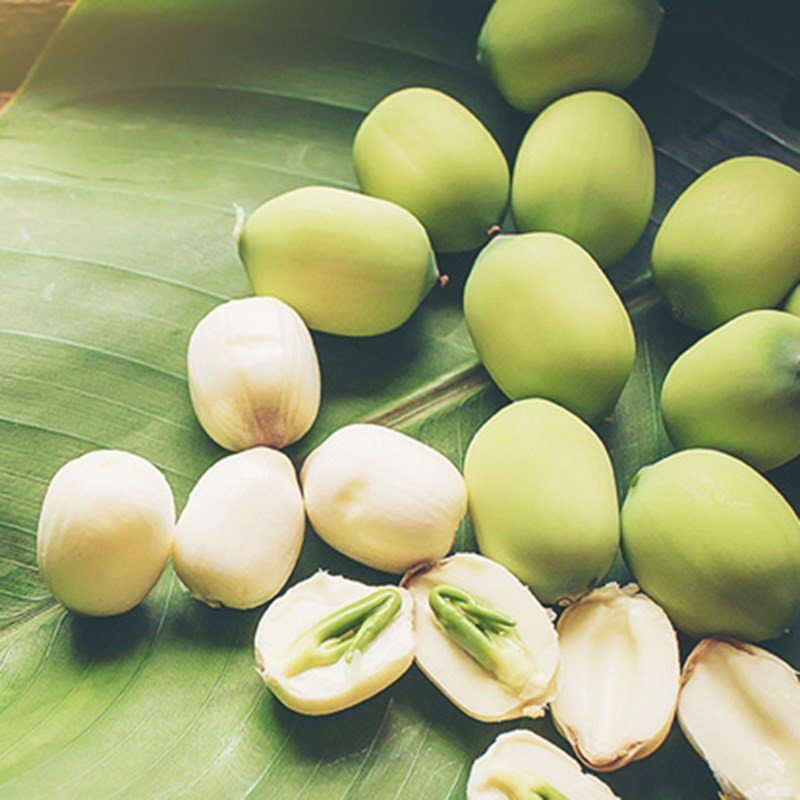 Sơ chế hạt sen tươi