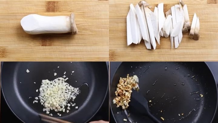 sơ chế nấm đùi gà tươi ngon chuẩn bị xào