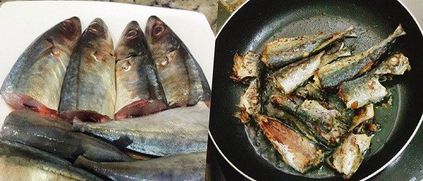 Sơ chế nguyên liệu cá nục kho măng