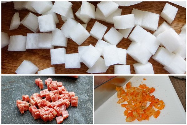 Sơ chế nguyên liệu làm bánh củ cải ngon