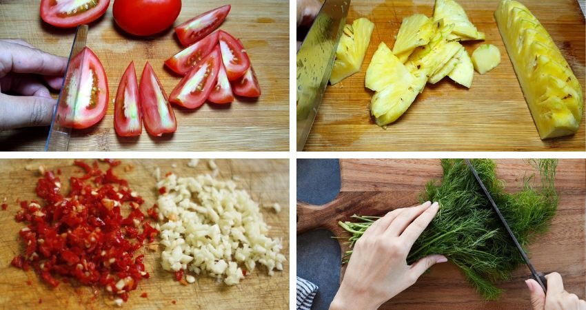 Sơ chế nguyên liệu làm canh chua cá tầm