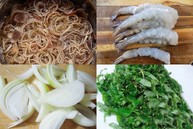 Sơ chế nguyên liệu làm gỏi bắp chuối tôm thịt