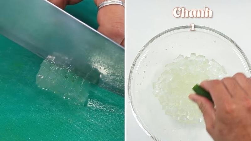 Sơ chế nha đam loại bỏ nhớt và đắng