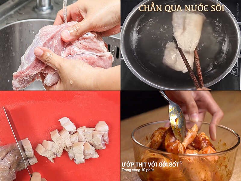 Sơ chế thịt ba chỉ để làm món thịt kho tàu chuẩn vị