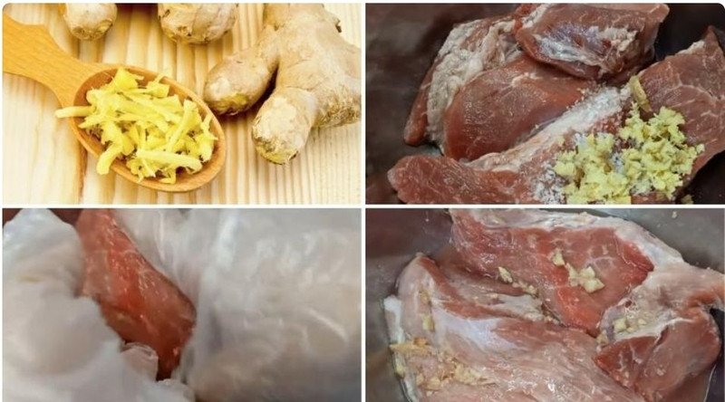Sơ chế thịt nai với gừng và rượu để khử mùi hôi