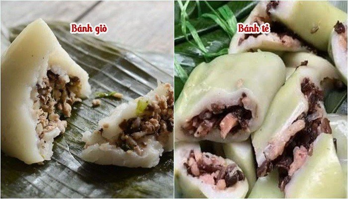 So sánh hình dáng và kết cấu của bánh giò và bánh tẻ