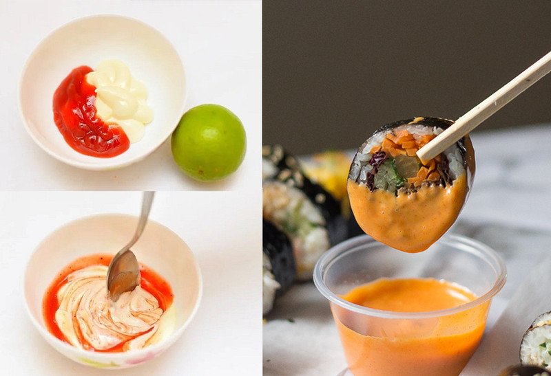 Sốt chấm kim bắp mayonnaise và tương ớt hấp dẫn