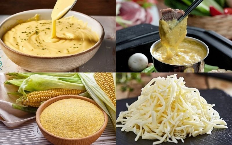 Sốt phô mai từ bột ngô và phô mai sợi thơm béo, thích hợp chấm bánh mì