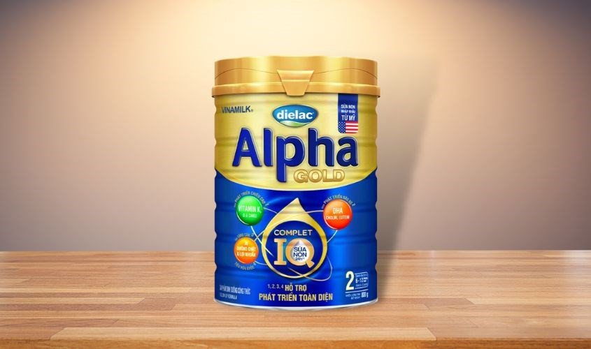 Sữa bột Dielac Alpha Gold IQ số 2 800g (6 - 12 tháng) có thể kết hợp với bột ăn dặm