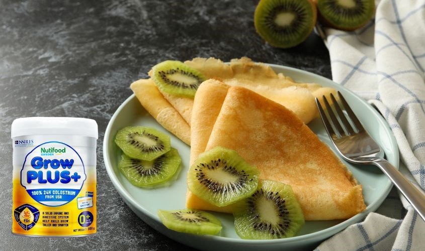 Sữa bột Nutifood GrowPLUS+ vàng (sữa non) hương vani 800g (0 - 12 tháng), nguyên liệu làm bánh ăn dặm cho bé