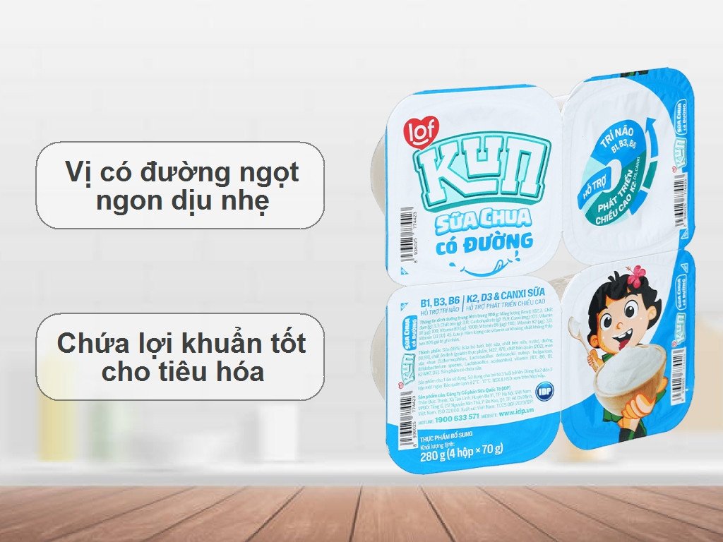 Sữa chua ăn có đường Kun vị trái cây nhiệt đới