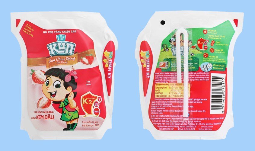 Sữa chua uống Kun vị kem dâu hỗ trợ tiêu hóa
