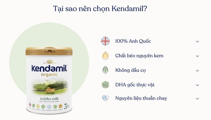 100ml sữa Kendamil bao nhiêu calo? Giải đáp chi tiết giá trị dinh dưỡng Sữa Kendamil nguyên kem chất lượng Anh Quốc