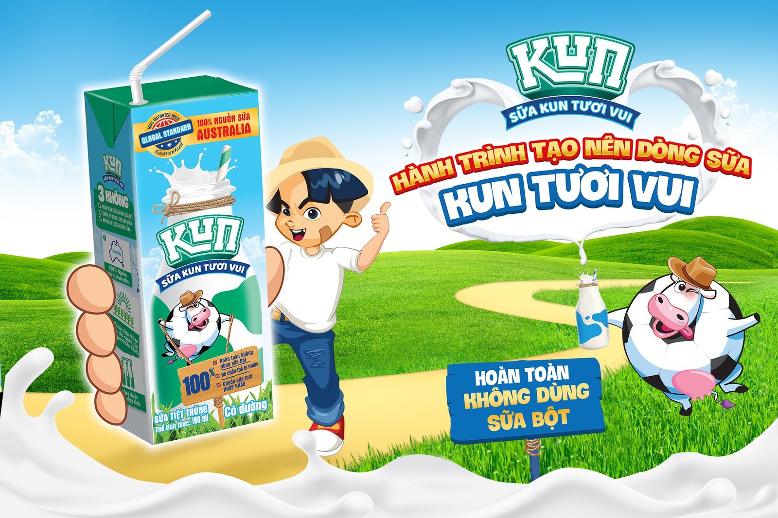 Sữa tươi tiệt trùng Kun hương vị thơm ngon