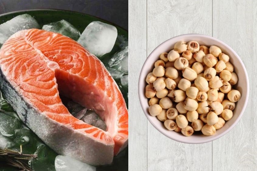 Súp cá hồi hạt sen hấp dẫn, tăng cường Omega-3 cho bé