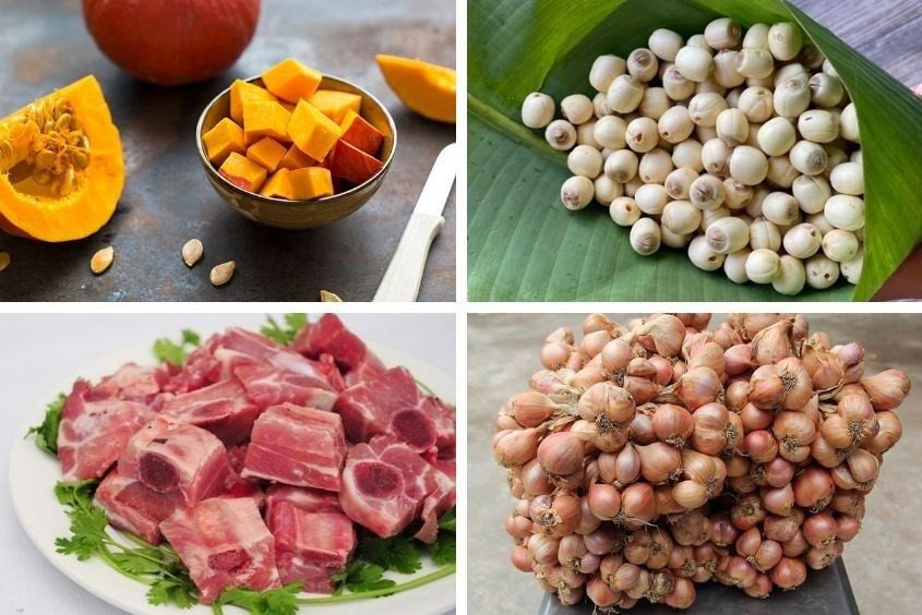 Súp hạt sen bí đỏ sườn non, món ăn dặm bổ dưỡng toàn diện