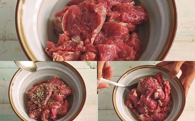 Tẩm ướp thịt bò với gói gia vị cà ri đậm đà