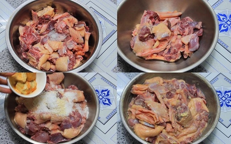 Tẩm ướp thịt vịt với chao và gia vị