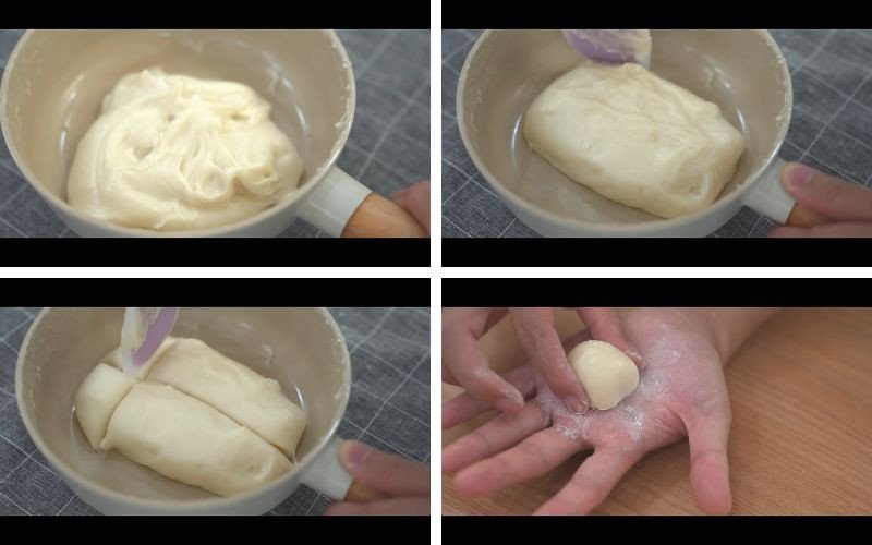 Tạo hình những viên bánh mochi không nhân tròn đều