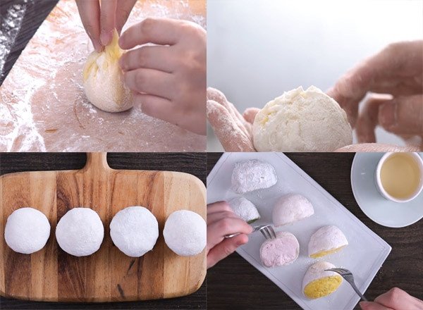 Tạo hình vỏ bánh mochi